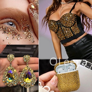 Strass en verre en gros pour l'art des ongles, strass à dos plat non thermocollants pour ongles et gobelets - Product Image 6