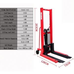 Yishu निर्माता कस्टम प्रभावी बहुक्रियाशील टिकाऊ हाइड्रोलिक 1t 2t मैनुअल फोर्कलिफ्ट उच्च गुणवत्ता वाले पैलेट स्टेकर - Product Image 5