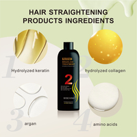 Keratin perawatan rambut kolagen hidrolisasi, perawatan Brasil 1000ml Formula aman tahan lama penghalus dan kilau pelurus rambut