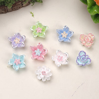Breloques en résine électroplaquées motif fleur de dessin animé pour décoration DIY de coques de téléphone et pinces à cheveux