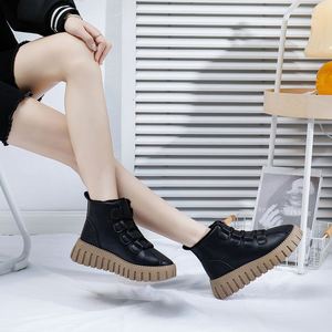 Botas de Nieve de Piel con Forro de Terciopelo para Mujer, Zapatos Cálidos de Algodón para Invierno - Product Image 5
