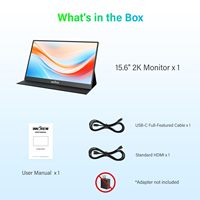 Monitor Portátil 2K para Laptop de 15.6 Pulgadas QHD 1440P IPS, Pantalla Externa con Funda Inteligente para Juegos, Estudio y Trabajo