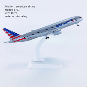 โมเดลเครื่องบินโลหะผสม 18 ซม. 1/400 ดีไซน์ทันสมัย - สายการบินอเมริกัน แอร์ไลน์ รุ่น <span class=keywords><strong>B787</strong></span>-8 ของตกแต่งตั้งโต๊ะ - Product Image 2