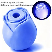 Vibrateur Rose Sexy pour Femme, Sucette pour Tétons, Vibrateur Rose en Silicone, Vibrateur Fleur Lumineux qui Brille dans le Noir