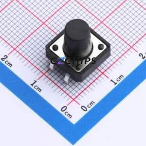 TS015-CBW1EH11.5 Tactile Switch Through hole-4P,12x12mm Switch Single Pole Single Throw Round Button 1.8N Through Hole - Product Image 1