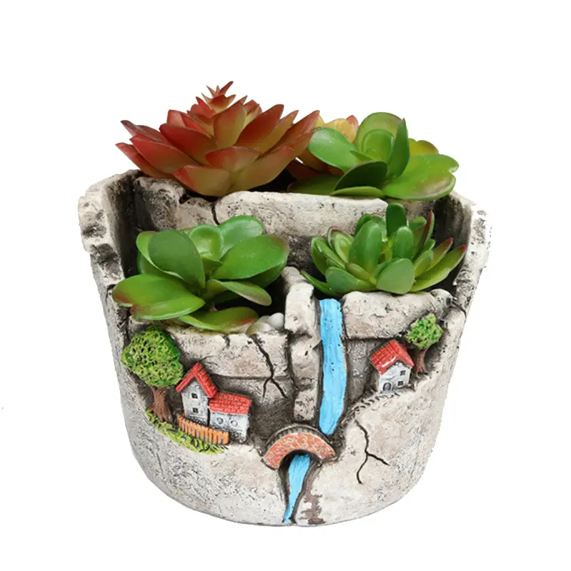 Z768 Desktop decoration pot cement flower pot molds craft succulent pot gift