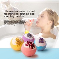 Bom Mandi Bunga Kering 100g Label Pribadi, Minyak Esensial Alami, Bola Mandi Berbusa, Aroma & Warna Kustom, Bom Mandi Spa untuk Set Hadiah