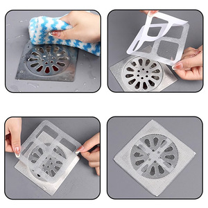 Disposable Floor Drain <b>Sticker</b> 10x10cm Fiber Anti Clog Filter For <b>Kitchen</b> Bathroom Toilet - Product Image 4