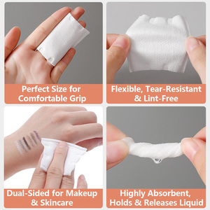 Tampons démaquillants 100% <span class=keywords><strong>coton</strong></span> naturel écologiques avec logo ou motif personnalisé sur la surface, marque personnalisée, 1 couche - Product Image 2