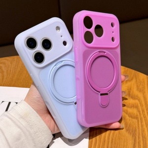 เคสโทรศัพท์ซิลิโคนเหลวแบบเจลลี่สีสันตามเทรนด์ พร้อมที่ยึดแม่เหล็ก ป้องกันรอยขีดข่วน ผิวสัมผัสนุ่มนวล สำหรับ iPhone 15 16 17 pro max - Product Image 6