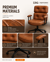 Chaise de bureau ergonomique pivotante réglable en hauteur avec dossier inclinable à 135 degrés et accoudoirs