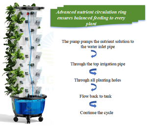 Sistema <span class=keywords><strong>de</strong></span> Torre Hidropónica Interior <span class=keywords><strong>de</strong></span> 10 Niveles y 80 Orificios, Torre Hidropónica DIY para Vegetales <span class=keywords><strong>de</strong></span> Hoja Verde - Product Image 2