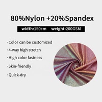 Lots en stock de tissu en nylon et élasthanne extensible dans les quatre sens, couleur violet mystique, brillant, métallisé, pour maillots de bain, vêtements de danse, justaucorps de gymnastique