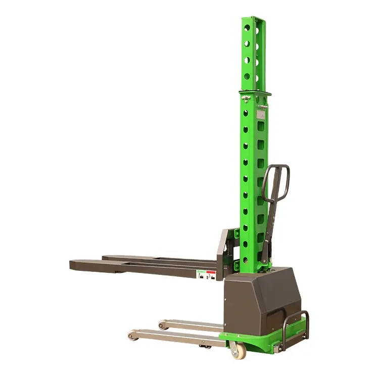 self-loading portable semi electric self loading stacker 500kg 700kg 1000kg 1.3m battery self loading stacker