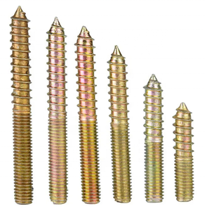 Tornillo de doble rosca galvanizado en zinc amarillo M8X80 M10X100, perno de doble cabeza, tornillo roscado para madera - Product Image 5