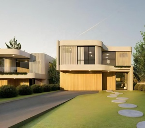 Kit Villa Prefabbricata Contemporanea a Risparmio Energetico in Acciaio Leggero Stile Caraibico per Appartamenti, <span class=keywords><strong>Hotel</strong></span> <span class=keywords><strong>di</strong></span> <span class=keywords><strong>Lusso</strong></span> e Resort - Product Image 1