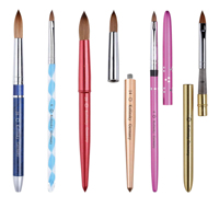 Ensemble de brosses à ongles à fleurs de haute qualité manche en acrylique cheveux en nylon Logo personnalisé brosse à ongles 7mm à 15mm pour brosse de peinture à ongles