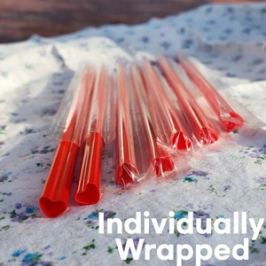 Pailles en plastique rigide en forme de cœur, pour fêtes, sans BPA, en PP, couleur personnalisée, réutilisables, écologiques, pour boissons - Product Image 2