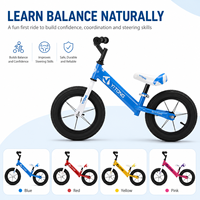 Vélo d'équilibre pour enfants avec logo personnalisé, siège réglable, cadre en acier léger de 12 pouces, pneus gonflables, 2 roues, 2-6 ans, vélo à pousser pour enfants