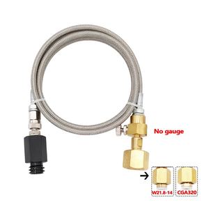 Tanque Externo de CO2 con Manguera de Acero Trenzado para Máquina Sodastream, para Agua Carbonatada, Sin Manómetro - Product Image 1