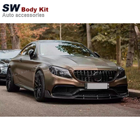 Lèvre avant en fibre de carbone style BS pour Mercedes-Benz Classe C W205 C63 2015-2021, séparateur avant, pare-chocs de voiture, pièces et accessoires automobiles