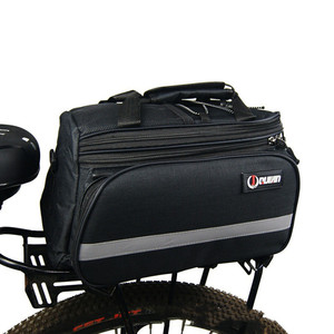 Qijian <b>Bicycle</b> Panniers Rear <b>Rack</b> Bag Large Capacity Waterproof Cycling Equipment Black Gray Dark Gray Soft Handle Interior - Product Image 4