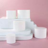 Emballage cosmétique vide de 1oz 10ml 20ml 30ml 50ml Contenants cosmétiques bicouches en plastique PP blanc mat pour crème pots avec couvercle à vis