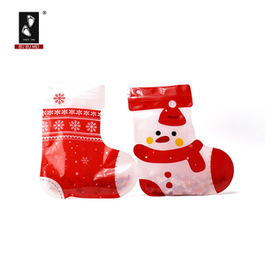 Nouveau Design Plastique Ziplock Bonbons de Noël Sacs-cadeaux Décoration Chaussettes Père Noël Sac de Bonbons Bas de Noël - Product Image 6