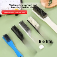 Brosse métallique industrielle en acier avec manche en plastique, conception à 6 rangées pour le dégraissage et le polissage de la cuisine