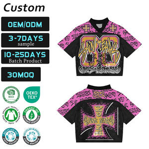 Maillot de sport rétro personnalisé pour homme à col en V avec impression par sublimation, maillot de football et de basketball en mesh, maillot court et ample pour homme, t-shirt de football - Product Image 1