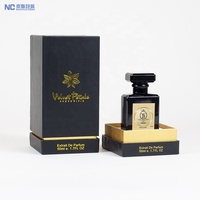 Botellas y cajas de perfume vacías de 50ml con diseño de logotipo personalizado Caja de regalo de perfume con embalaje de papel negro