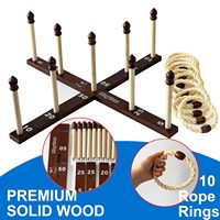 Blanko Holz-Ringwurfspiel-Set mit individuellem Logo, tragbares Rasenspiel, Geschenk für Großhandel und Weiterverkauf