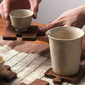 Sous-verre créatif en bois massif, motif petits biscuits, pour table à manger domestique, tapis isolant pour vaisselle, <span class=keywords><strong>dessous</strong></span> <span class=keywords><strong>de</strong></span> tasse à café en bois - Product Image 4