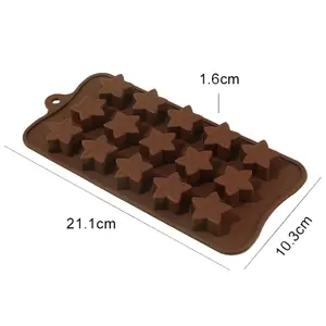 Moldes de silicona con forma de estrella 3d para hornear, para Chocolate, pudín, Fondant, para decoración de pasteles, buena calidad