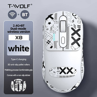 T-WOLF X8 Dual Mode draadloze oplaadbare muis Gepersonaliseerde draadloze E-sportmuis 2.4g USB stille draadloze muis voor pc-laptop