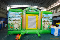 Château gonflable personnalisé Lilytoys, château gonflable jungle, château gonflable panda avec toboggan, château gonflable lion pour enfants