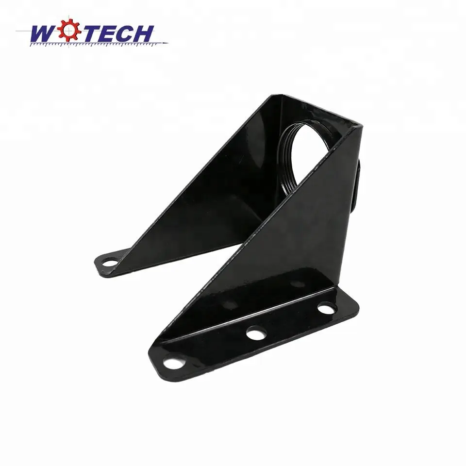 Black Sheet Metal Carbon Steel Customized Stamping Holder Cover Support