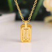Uxury-pendientes largos de 18K para mujer, cadenas de eslabones