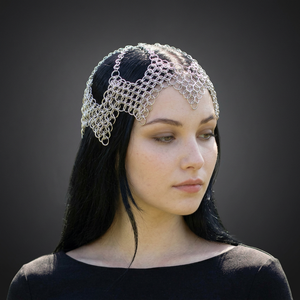 Adorno para el cabello de cadena de eslabones hecho a mano con cadena de metal plateada, ideal para festivales y escenarios. - Product Image 1