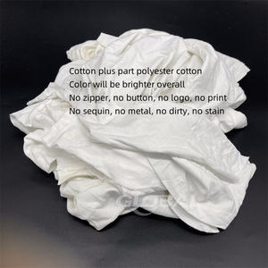 بالة ممسحة قطنية بيضاء بالجملة من القطن الأبيض لون أبيض زيت تنظيف صناعي خرقة بيضاء إلخ - Product Image 3