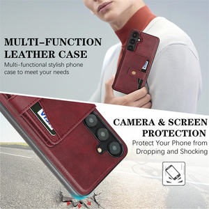 Étuis de téléphone personnalisables avec logo en cuir PU, porte-cartes magnétique puissant pour <span class=keywords><strong>Samsung</strong></span> A17 A16 A35 S25 S24 S23 S22 Ultra A56 - Product Image 5