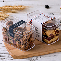 Offres Spéciales Personnalisé Rectangle Carré Clair Présentoir Acrylique Dôme Dessert Bonbons Tiramisu Gâteau Boîtes Avec Couvercle