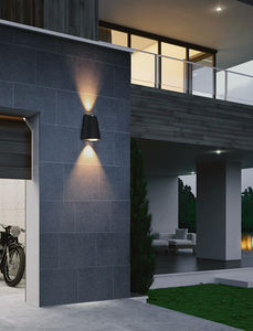 Garden LED Outdoor <strong>Wall</strong> <strong>Light</strong> IP54 Waterproof 2*5W Trapezoid Aluminum Metallic <strong>Silver</strong> Luster Warm White House Spotlight - Product Image 5