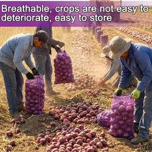 Huamaohengchun - Juego de 60 Bolsas de Almacenamiento de Malla Grande, 21''x32'', Material LDPE Resistente, 50 Lbs, Reutilizables con Cordón para Cebollas y Cítricos - Product Image 3