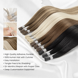 Extensiones de Cabello con Queratina I-Tip a <span class=keywords><strong>Precio</strong></span> de Fábrica, Cabello Humano Doble Trama, Extensiones de Cabello Remy Virgen con Queratina - Product Image 4