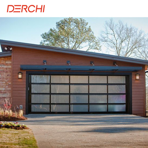 Derchi hiện đại hợp kim nhôm Tempered Glass bảng điều chỉnh xem đầy đủ cửa nhà để xe giá plexiglass overhead Frosted Glass cửa nhà để xe - Product Image 2