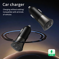 Cargador de Coche Rápido con Doble USB Tipo A de 2.4A y Circuito de Protección Múltiple para Vehículos de 12-24V