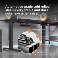 Estructura de Escritorio Eléctrico Ajustable en Altura ZWEAL, de Acero Inoxidable, con Doble Motor, para Oficina Comercial