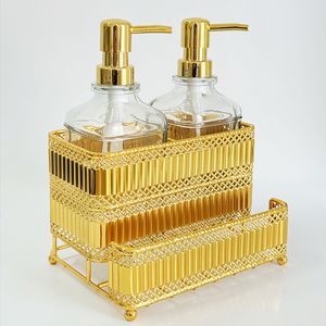 Ensemble de distributeurs de <span class=keywords><strong>savon</strong></span> transfrontaliers en fer électroplaqué, style rétro de luxe léger, pour salle de bain, décoration et distribution de <span class=keywords><strong>liquide</strong></span> de lavage - Product Image 1