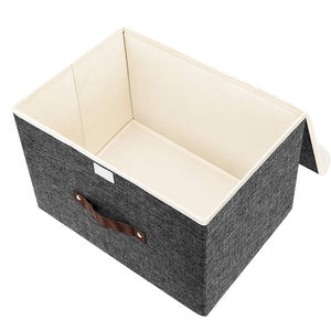 家庭用組織リネン収納ボックスセット黒下ベッドビン折りたたみ式ふたスクエア形状ホームオーガニゼーション - Product Image 4